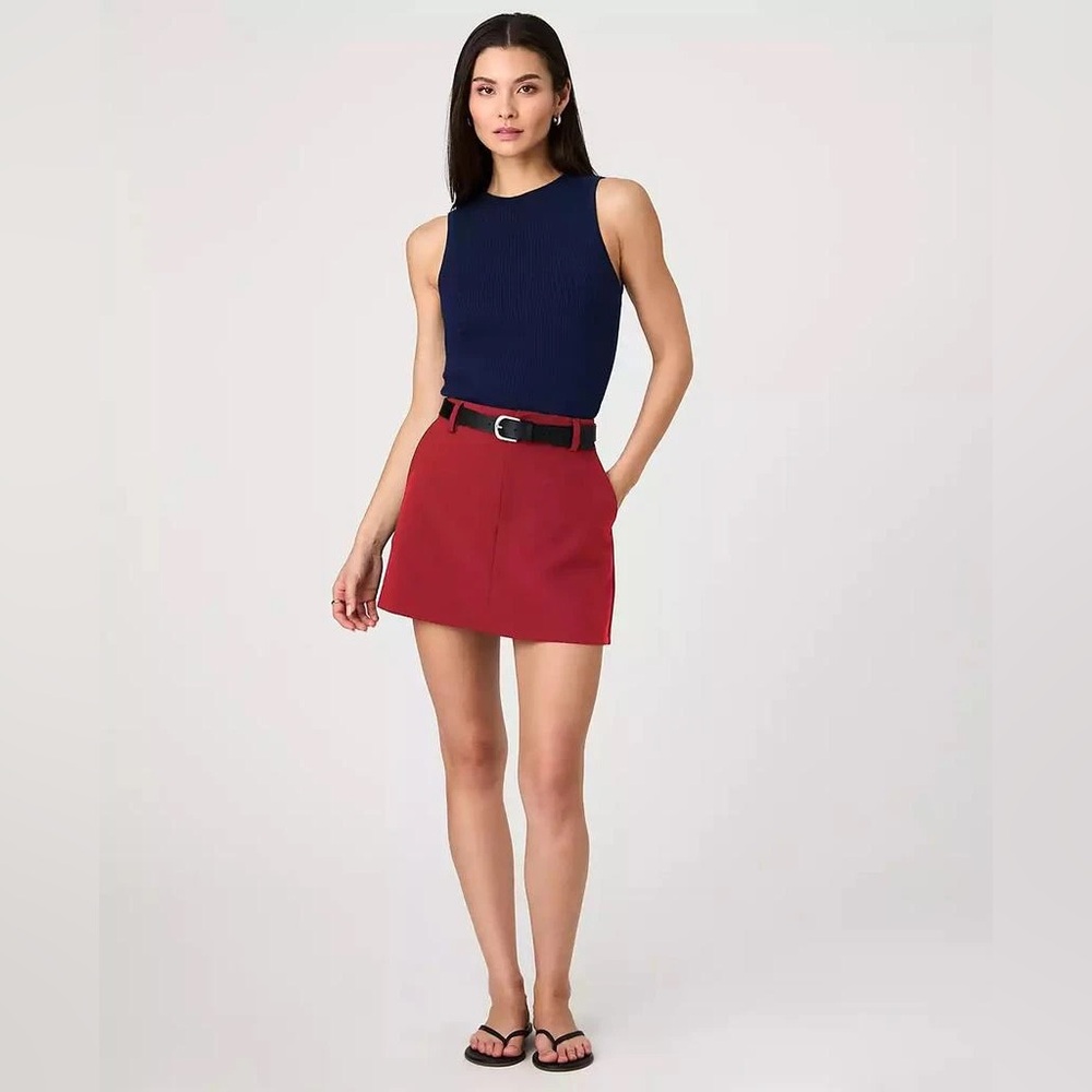 Net French Connection Azra Twill Mini Skort Brick Red viscose blend Sz 6